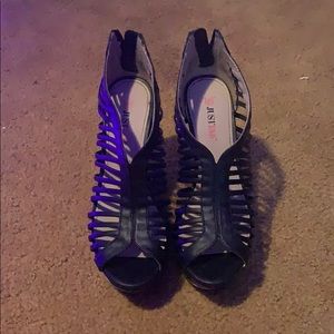 JustFab Black Wedges